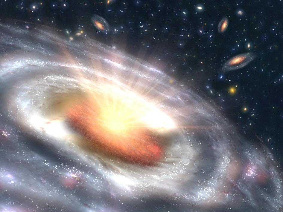 A growing black hole, called a quasar